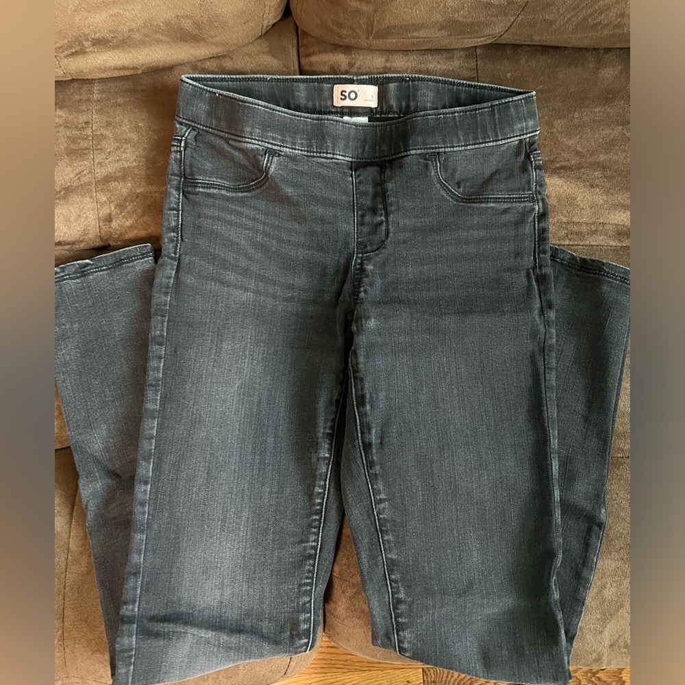 SO GIRLS BLK JEGGING JEANS SIZE 16